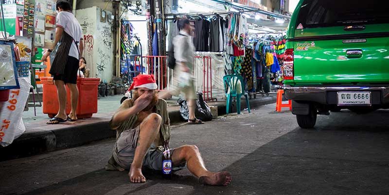 Homeless foreigner in Thailand