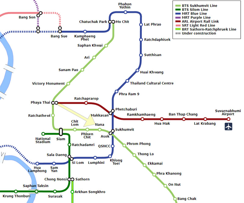 Bangkok BTS metro map