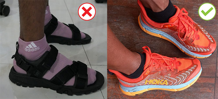 Recommended footwear for Bangkok holiday: good vs bad