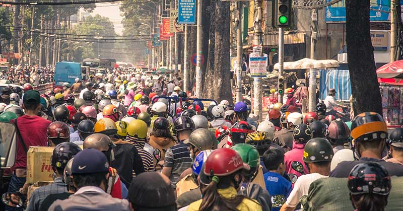 Saigon traffic jam